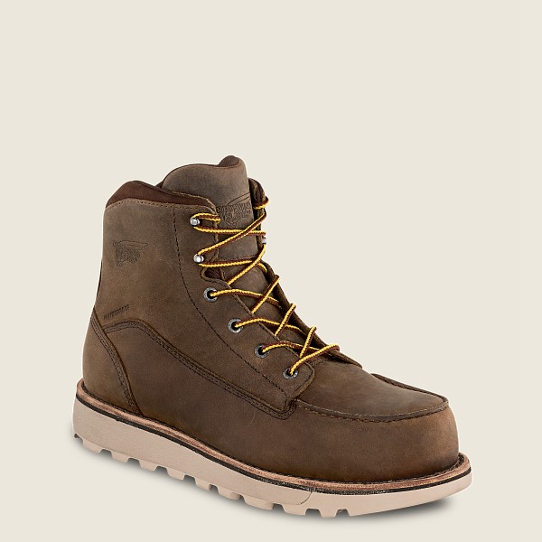 Red Wing Safety Boots Khaki - Red Wing Mens Traction Tred Lite - 6-inch Waterproof Toe - VNSFH-3671